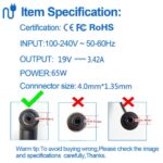 Original Asus 65W 4.0mm*1.35mm 19V/3.42A Charger For Asus Zenbook Prime UX32VD - Image 5