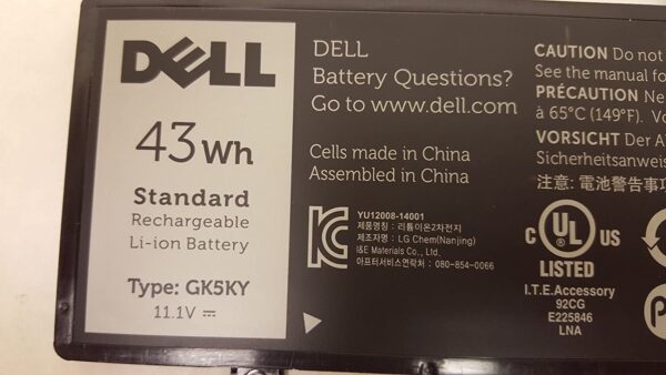 Dell Easyget Laptop Battery 0WF28 GK5KY 11.1V 43Wh for Inspiron P20T 11-3147 Series and 13 7347 Laptop 4K8YH 00WF28 04K8YH-- MPN: GK5KY - Image 2