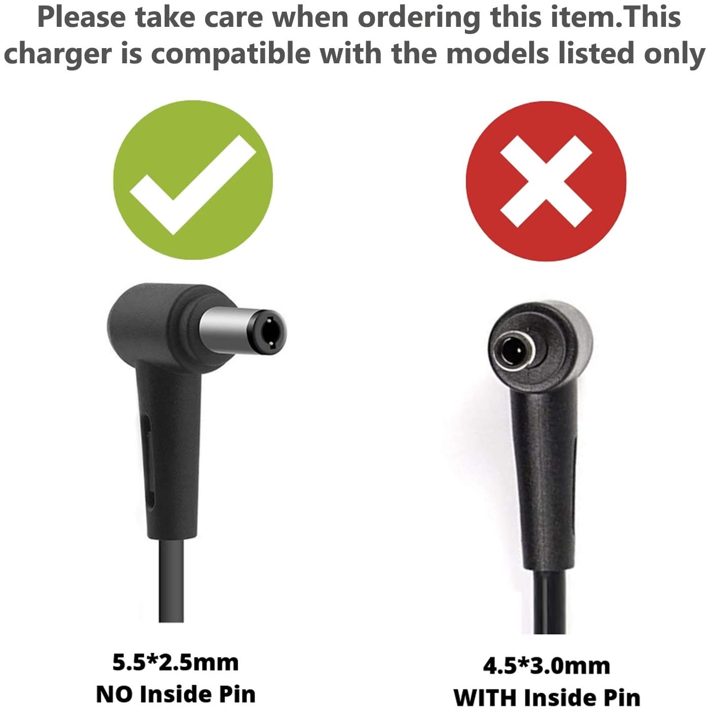 ASUS 90W Laptop Charger 5.5*2.5mm Adapter for K52F K52J K53E K53S K53SV K53U K55 K550LA K55A K55N K55VD (Compatible with Models Listed only) -- MPN: ASUS 90W 5.5*2.5mm - Image 3