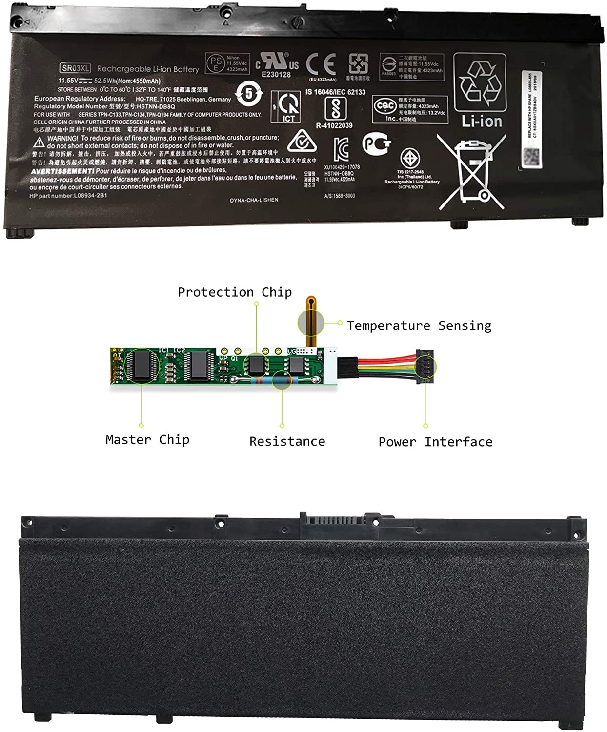 HP SR04XL BATTERY FOR HP OMEN 15-CE PAVILION GAMING 15-CX PAVILION POWER 15-CB - Image 5
