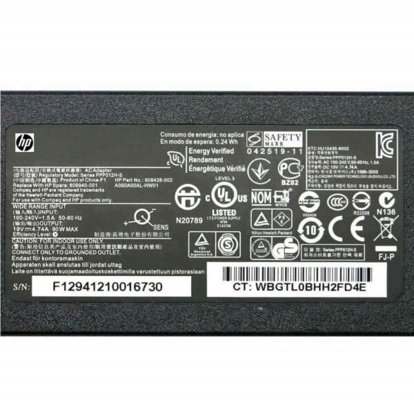 HP original 19V 4.74A 90W AC Adapter For HP Pavilion DV3 DV4 DV5 G4 G6 G7 609940-001 608428-002 PPP012H-S 7.4*5.0MM-- MPN: hp 90w Big - Image 4