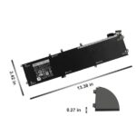 4GVGH Dell Precision 5510 XPS 15 XPS 15 (9560) Series laptop battery 84WH 1P6KD 01P6KD 11.4V - Image 2