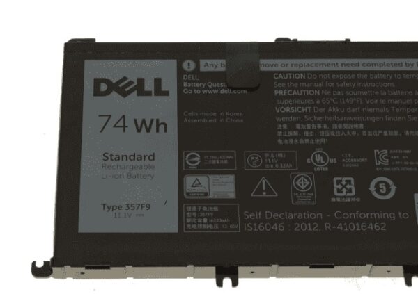 New - - Battery for Dell INS15PD 1548 1748 2548 2748 3948 1848 3848 Inspiron 15 7000 7559 series 357F9 11.1V 74WH-- MPN: 357F9