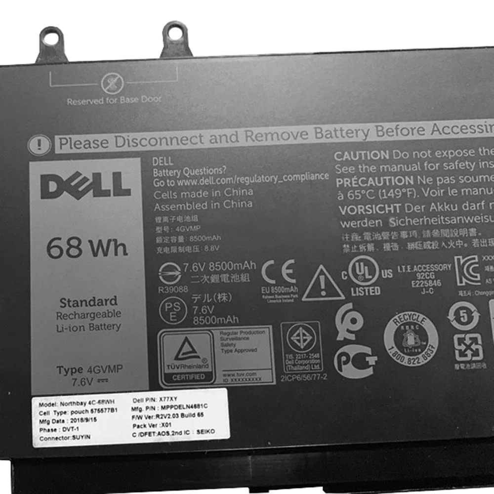 Dell 4 GVMP Battery for Latitude 5400 5500 & Precision 3540 | Genuine 68 Wh High Capacity OEM Part - Image 3