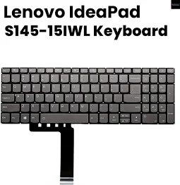 Compatible Keyboard for S145 Series - S145 15IWL S145 15AST S145 15IKB S145-15API S145-15IGM Series Laptop Backside Black Cover All Light Work Like Caps/Num Lock/ON Off Key LED Light