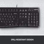 Logitech K120 Corded USB Keyboard with Spill Resistant Design - Black - Image 2