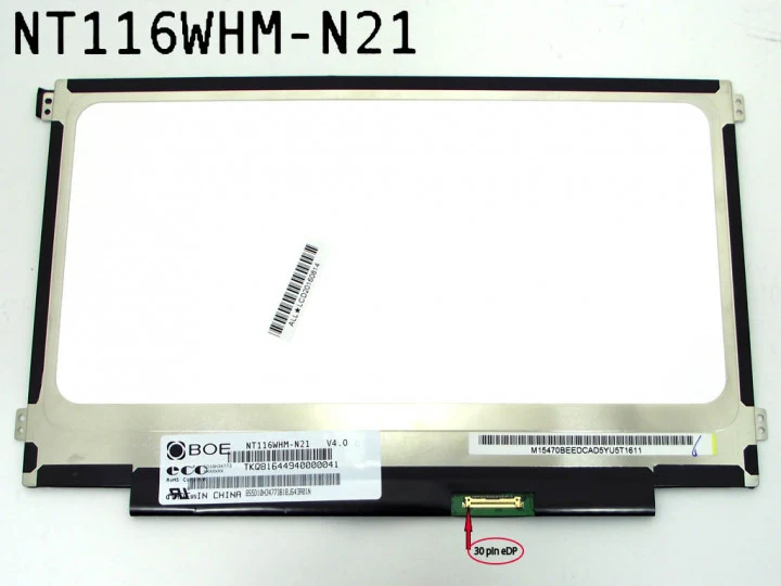 NT116WHM-N21_2048x2048 NT116WHM-N21 HN116WX1-102 Slim 11.6″ LED Laptop Screen 1366*768 WXGA HD Bottom Right 30 PIN Twin Holes Bracket Left & Right - Image 1